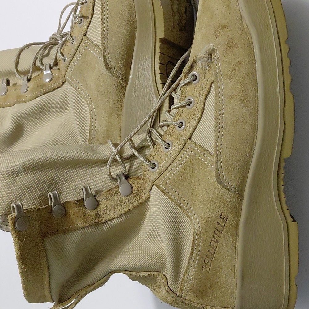 BELLEVILLE  Men's Leather Military  Tactical Steel Toe Boots Coyote Brown Size 5 - Picture 2 of 10